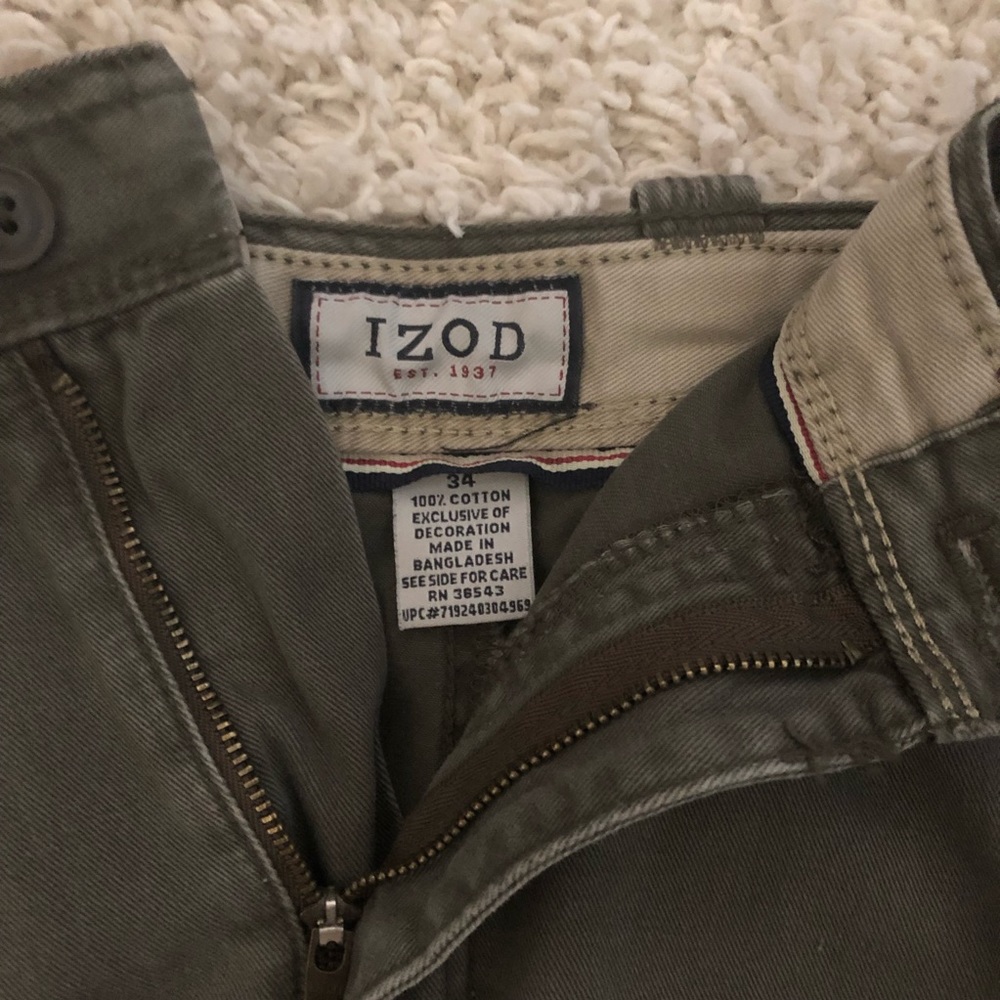 IZOD Cotton Cargo Shorts Sz 34 - Picture 6 of 9